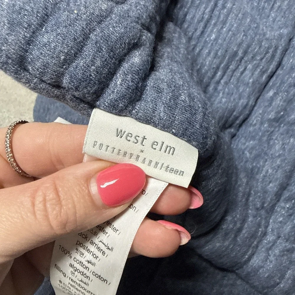 Pottery Barn Teen x West Elm Cloud Jersey XL Twin Long Comforter- Navy Blue